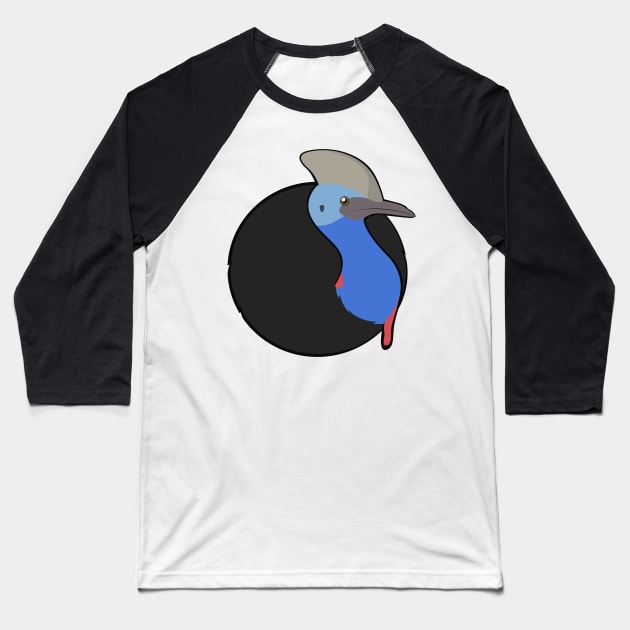 Ball Birds:  Cassowary Baseball T-Shirt by Naturally Curvy
